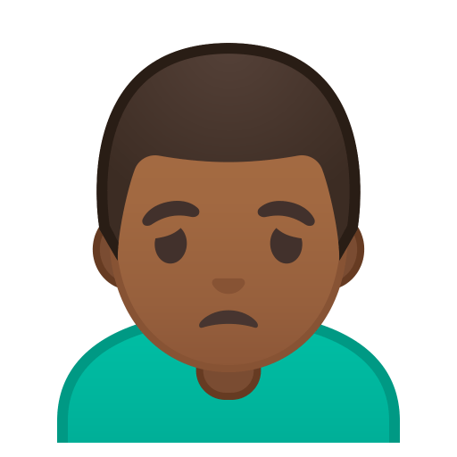 Man frowning medium dark skin tone icon