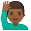 Man raising hand medium dark skin tone icon