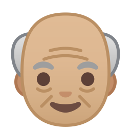 Old man medium light skin tone icon