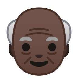 Old man dark skin tone icon