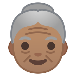 Old woman medium skin tone icon