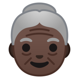 Old woman dark skin tone icon