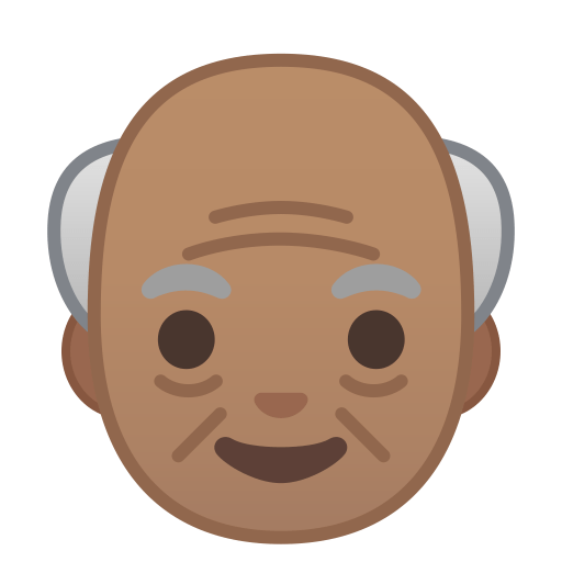 Old man medium skin tone icon