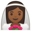 Bride with veil medium dark skin tone icon