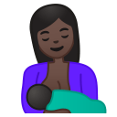 Breast feeding dark skin tone icon
