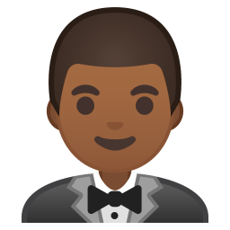 Man in tuxedo medium dark skin tone icon