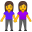 Two women holding hands icon