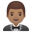 Man in tuxedo medium skin tone icon