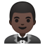 Man in tuxedo dark skin tone icon