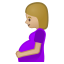 Pregnant woman medium light skin tone icon