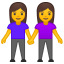 Two women holding hands icon