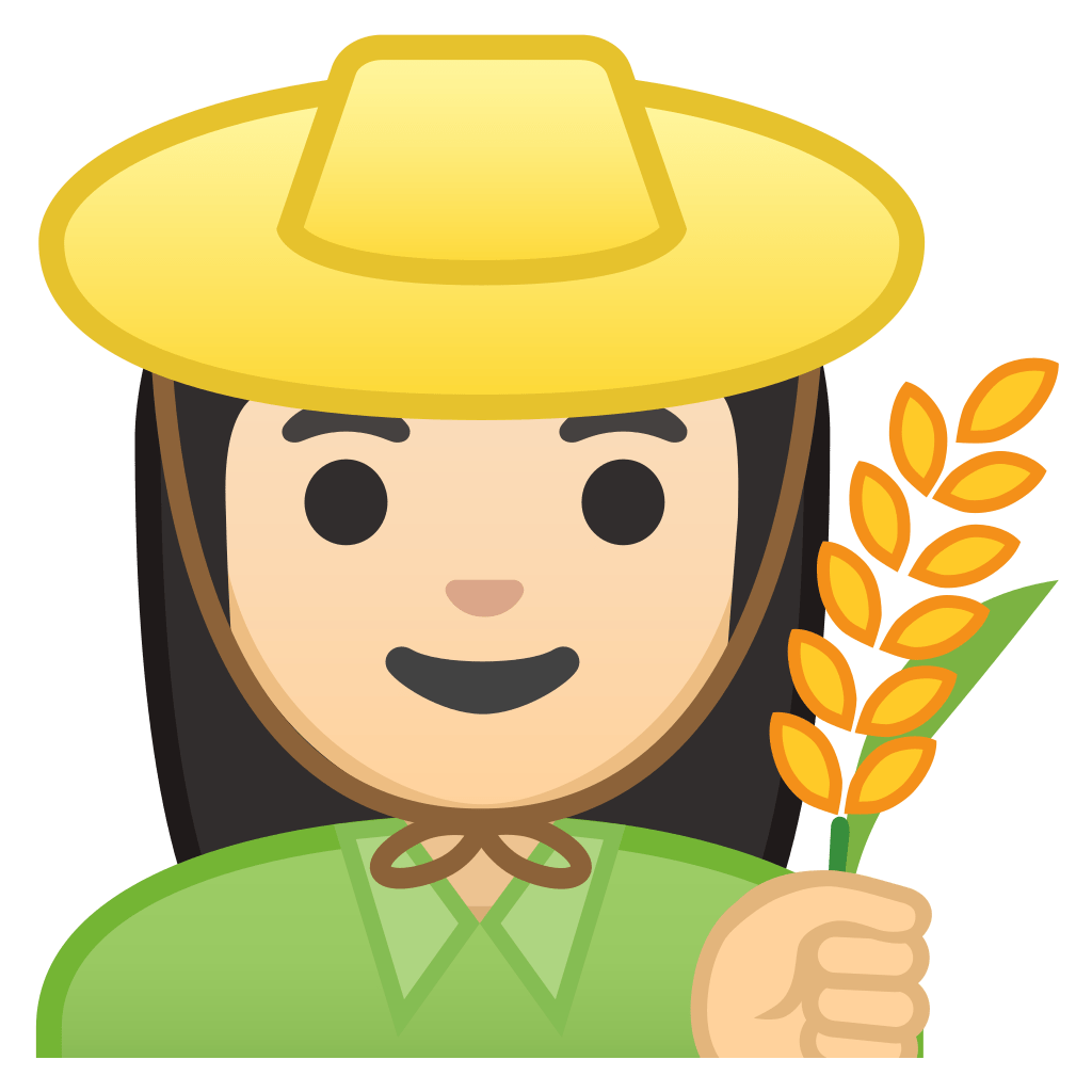 Woman farmer light skin tone Icon | Noto Emoji People Profession