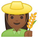 Woman farmer medium dark skin tone icon