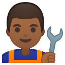 Man mechanic medium dark skin tone icon