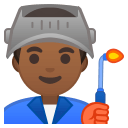 Man factory worker medium dark skin tone icon