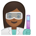 Woman scientist medium dark skin tone icon