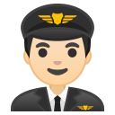 Man pilot light skin tone icon
