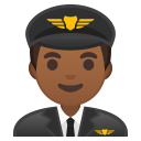 Man pilot medium dark skin tone icon