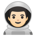 Man astronaut light skin tone icon