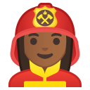 Woman firefighter medium dark skin tone icon
