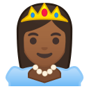 Princess medium dark skin tone icon