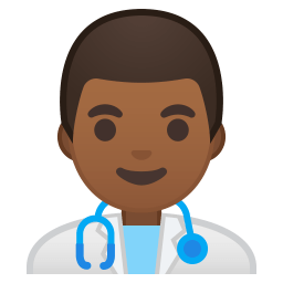 Man health worker medium dark skin tone icon