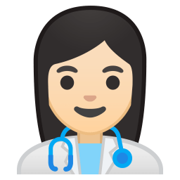 Woman health worker light skin tone icon