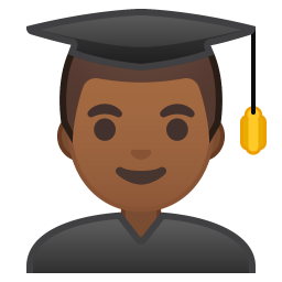Man student medium dark skin tone icon