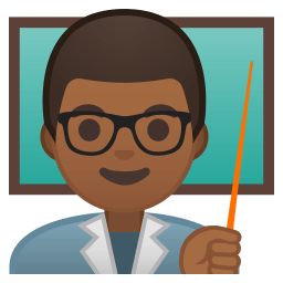 Man teacher medium dark skin tone icon