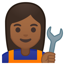 Woman mechanic medium dark skin tone icon