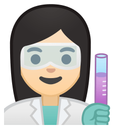 Woman scientist light skin tone icon