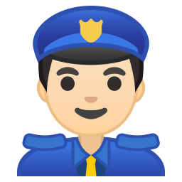 Man police officer light skin tone icon