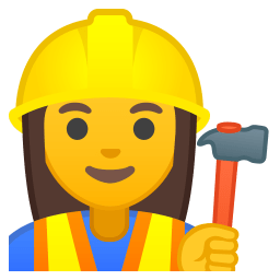 Woman construction worker icon