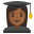 Woman student medium dark skin tone icon
