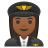 Woman pilot medium dark skin tone icon