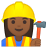 Woman construction worker medium dark skin tone icon
