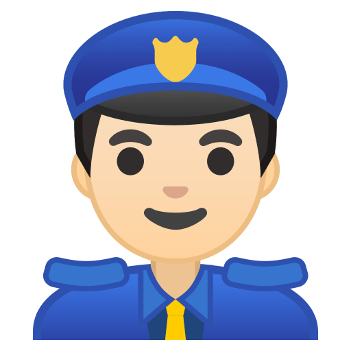 Man police officer light skin tone icon