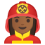 Woman firefighter medium dark skin tone icon