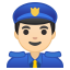 Man police officer light skin tone icon