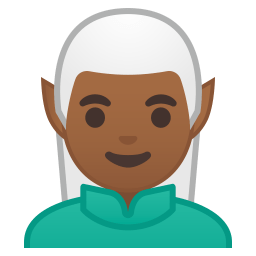 Man elf medium dark skin tone icon