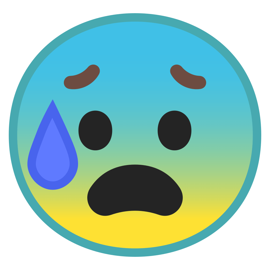 Anxious face with sweat Icon | Noto Emoji Smileys Iconset | Google