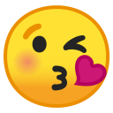 Face blowing a kiss icon