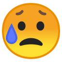 Sad but relieved face icon