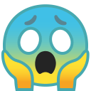Face screaming in fear icon