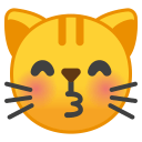 Kissing cat face icon