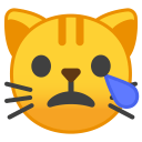 Crying cat face icon