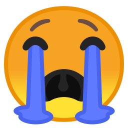 Loudly crying face icon