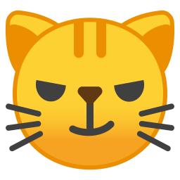 Cat face with wry smile icon