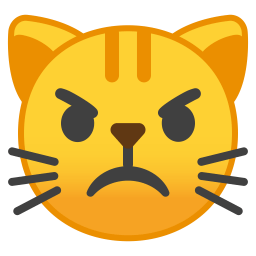 Pouting cat face icon
