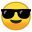 Smiling face with sunglasses icon